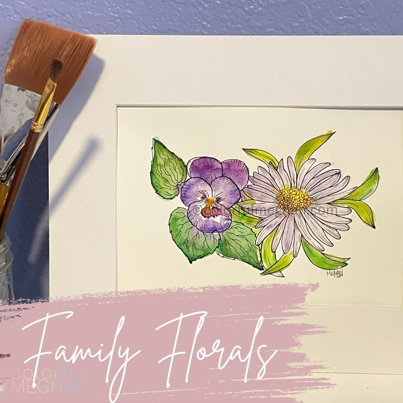 custom birth flower painting