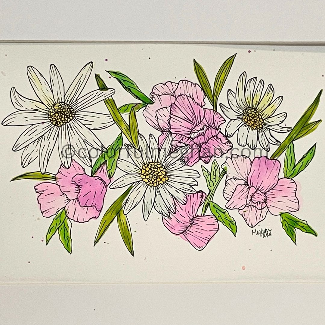 April Birth Flower Original Watercolor Painting