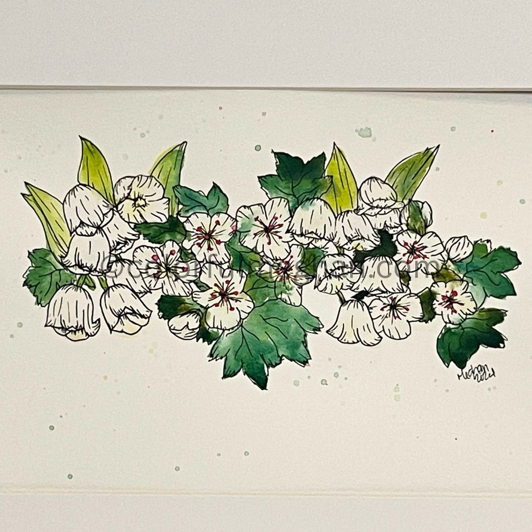 May Birth Flower Original Watercolor Painting