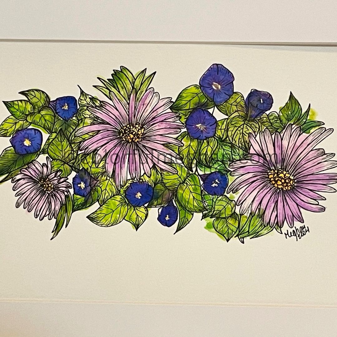 September Birth Flower Original Watercolor Painting