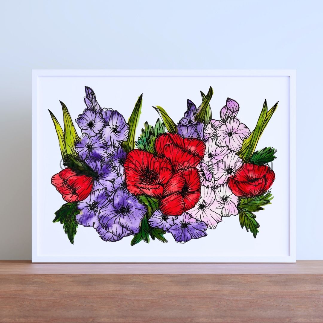 August Birth Flower Art Print