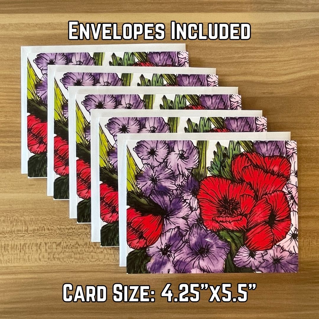 Birth Flower Notecards 5-Pack – Blank Inside