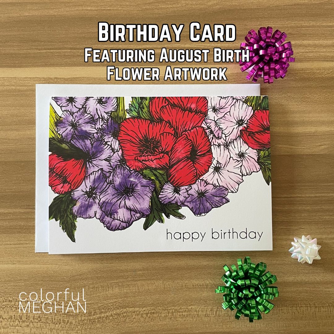 Birth Flower Birthday Card – Blank Inside