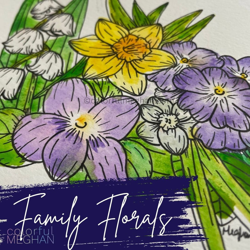 custom birth flower painting