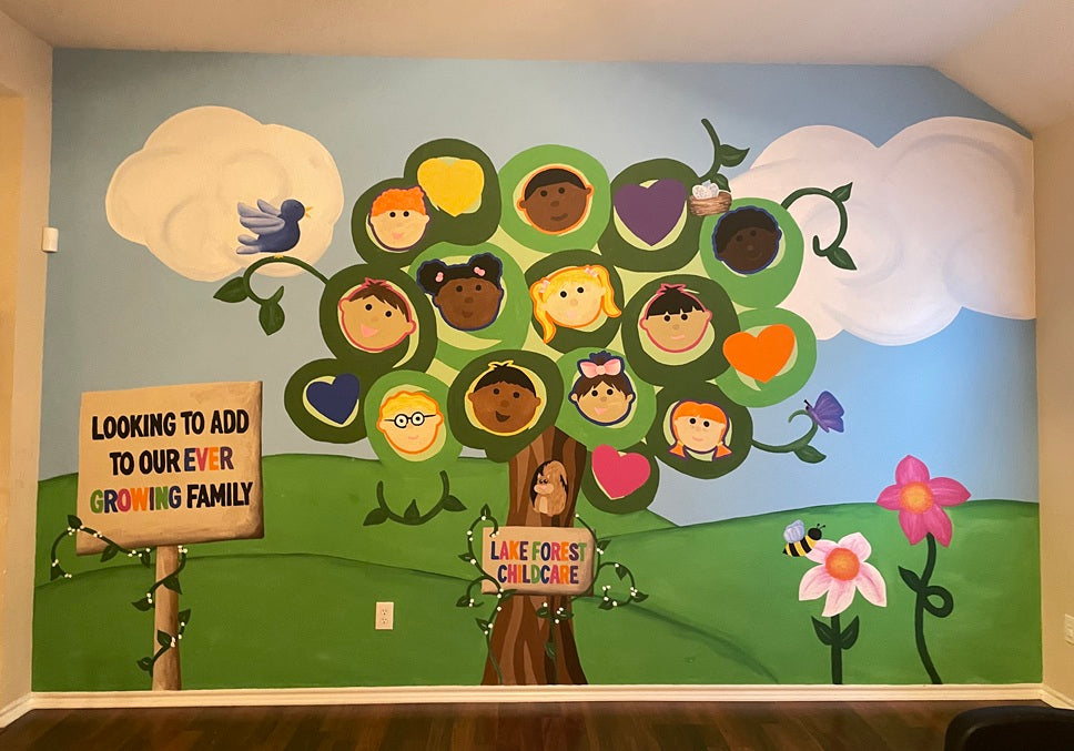 daycare family tree mural