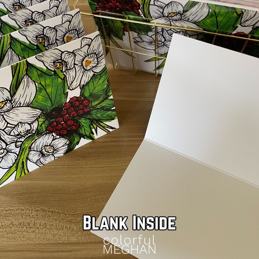Birth Flower Notecards 5-Pack – Blank Inside