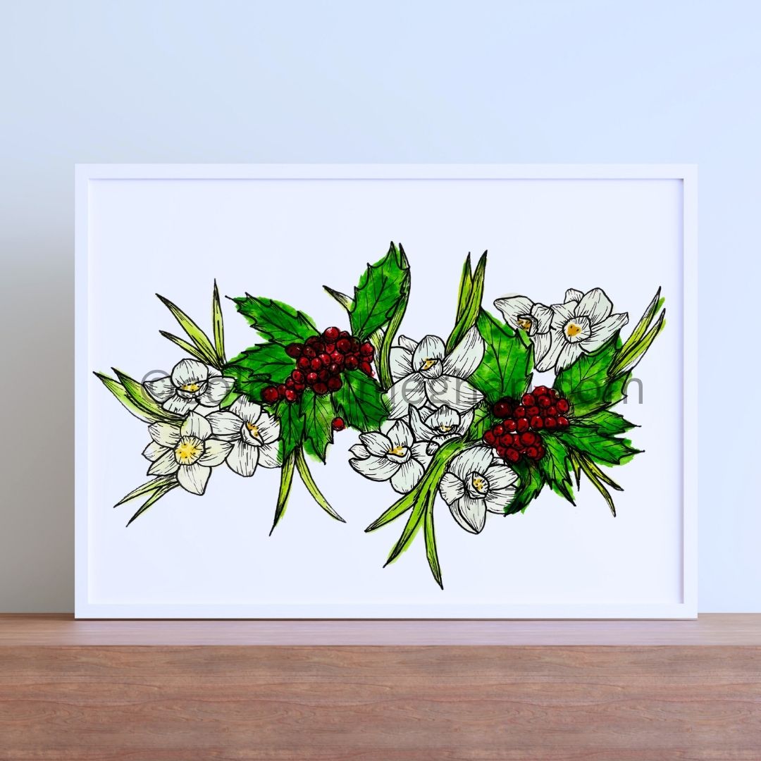 December Birth Flower Art Print