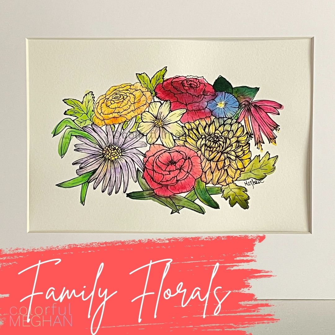 custom birth flower painting