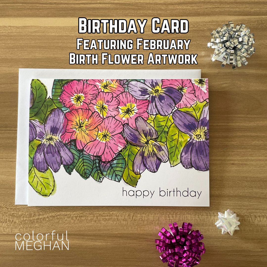 Birth Flower Birthday Card – Blank Inside