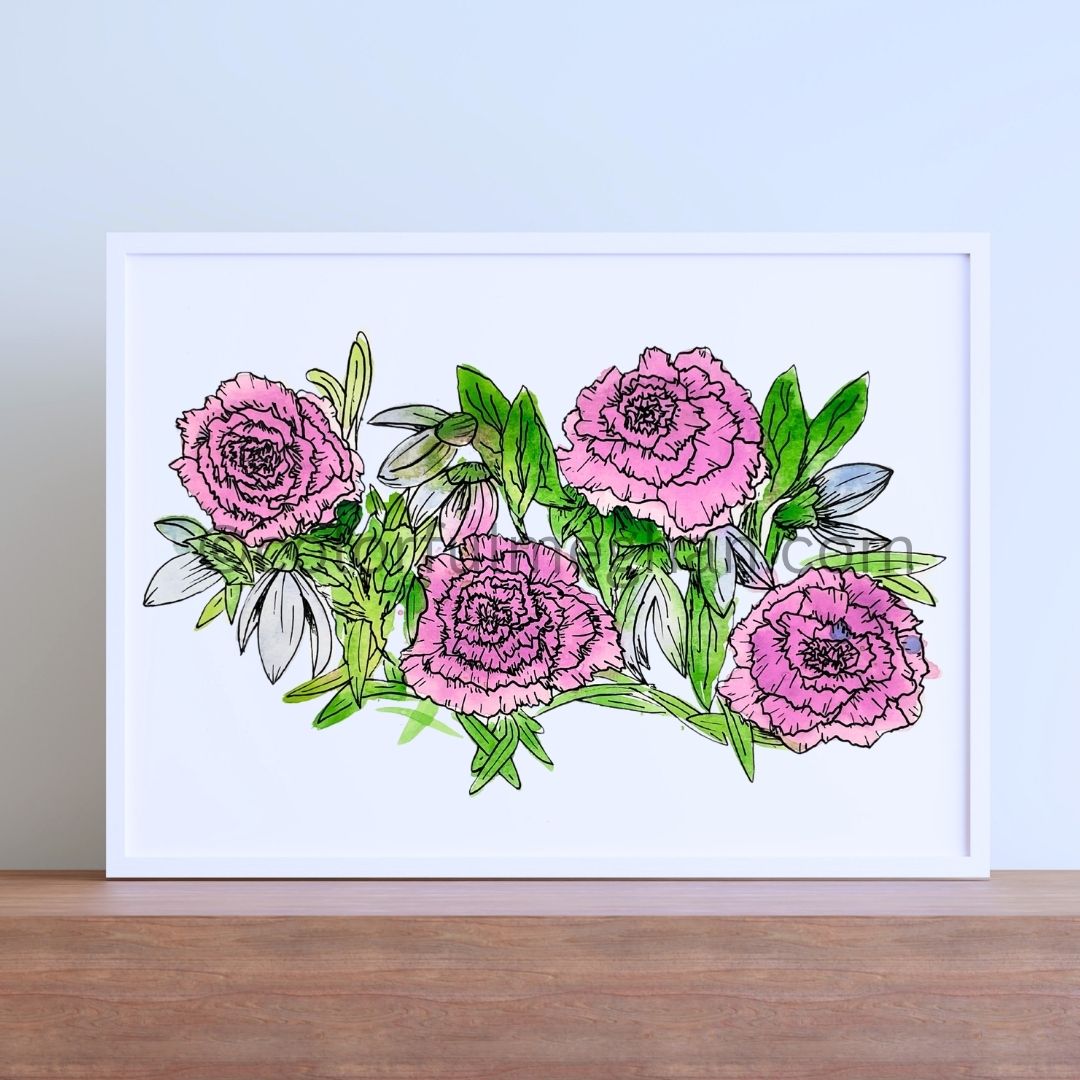 January Birth Flower Art Print