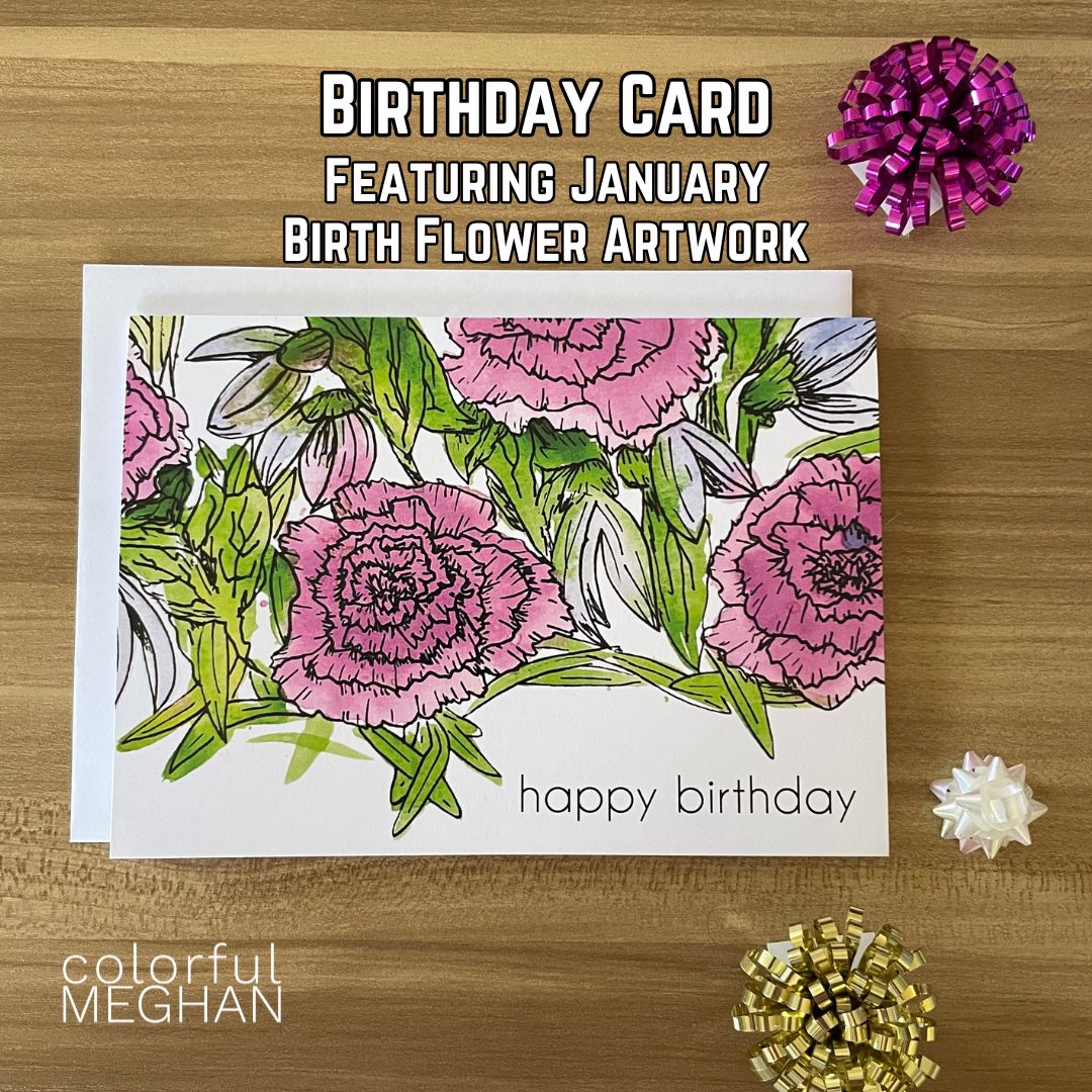 Birth Flower Birthday Card – Blank Inside