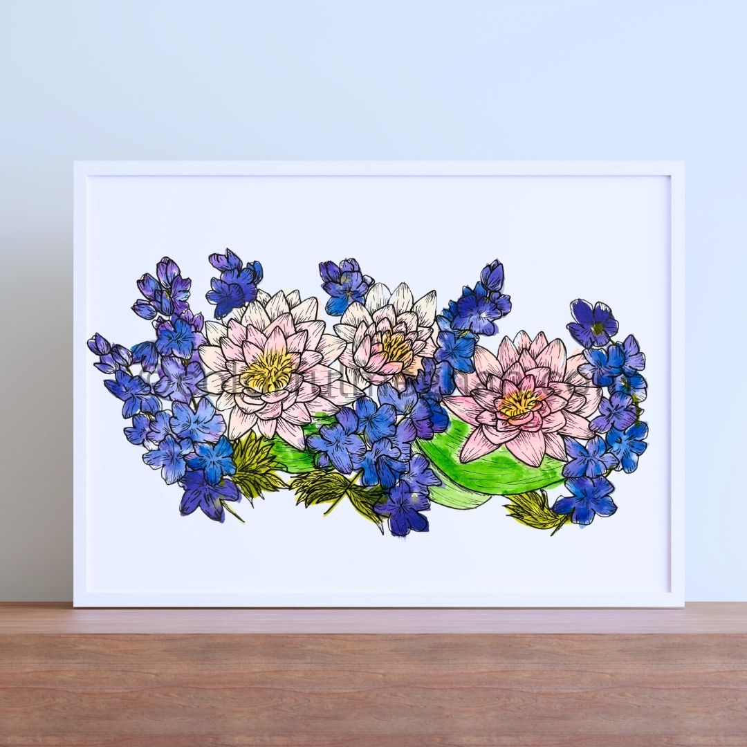 July Birth Flower Art Print