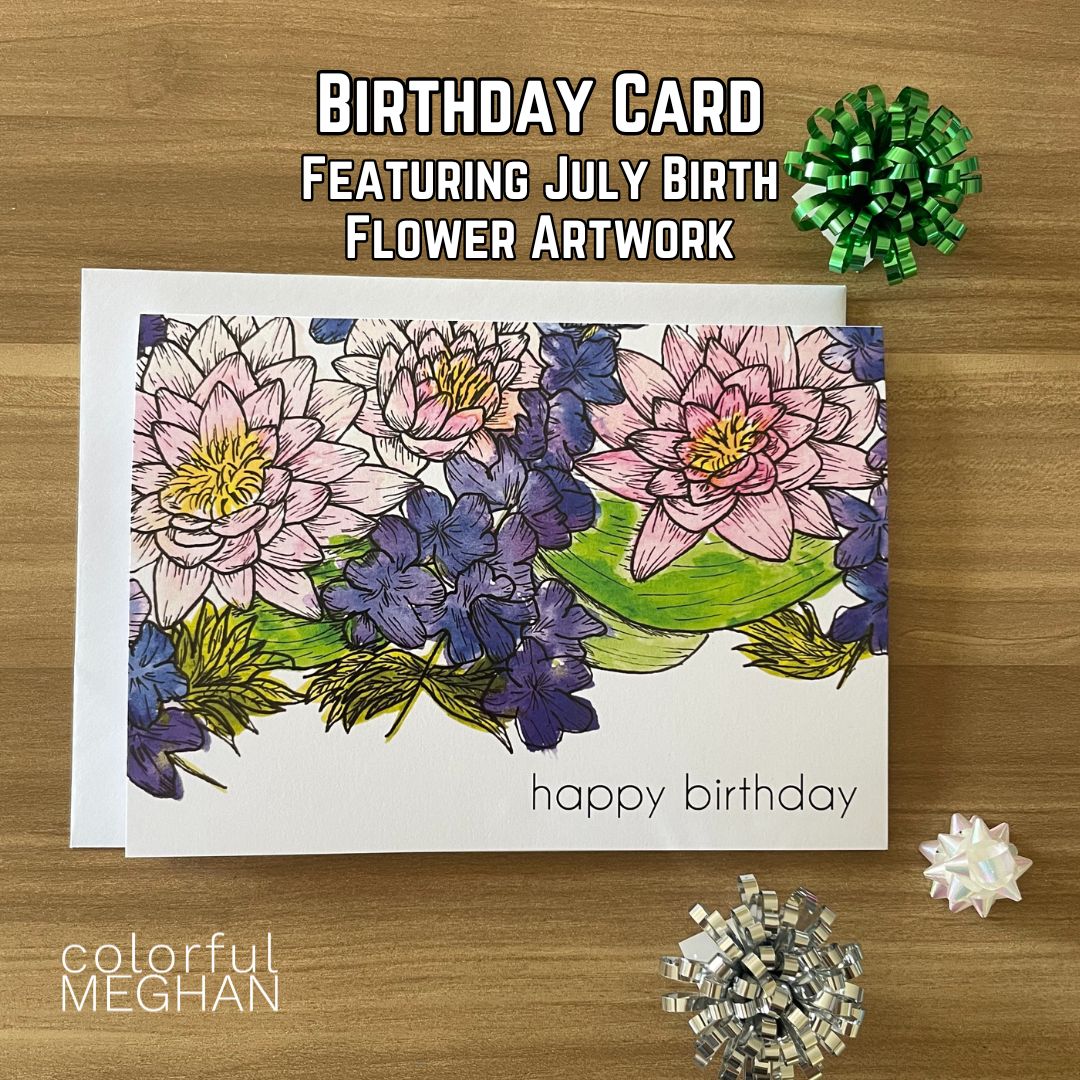 Birth Flower Birthday Card – Blank Inside