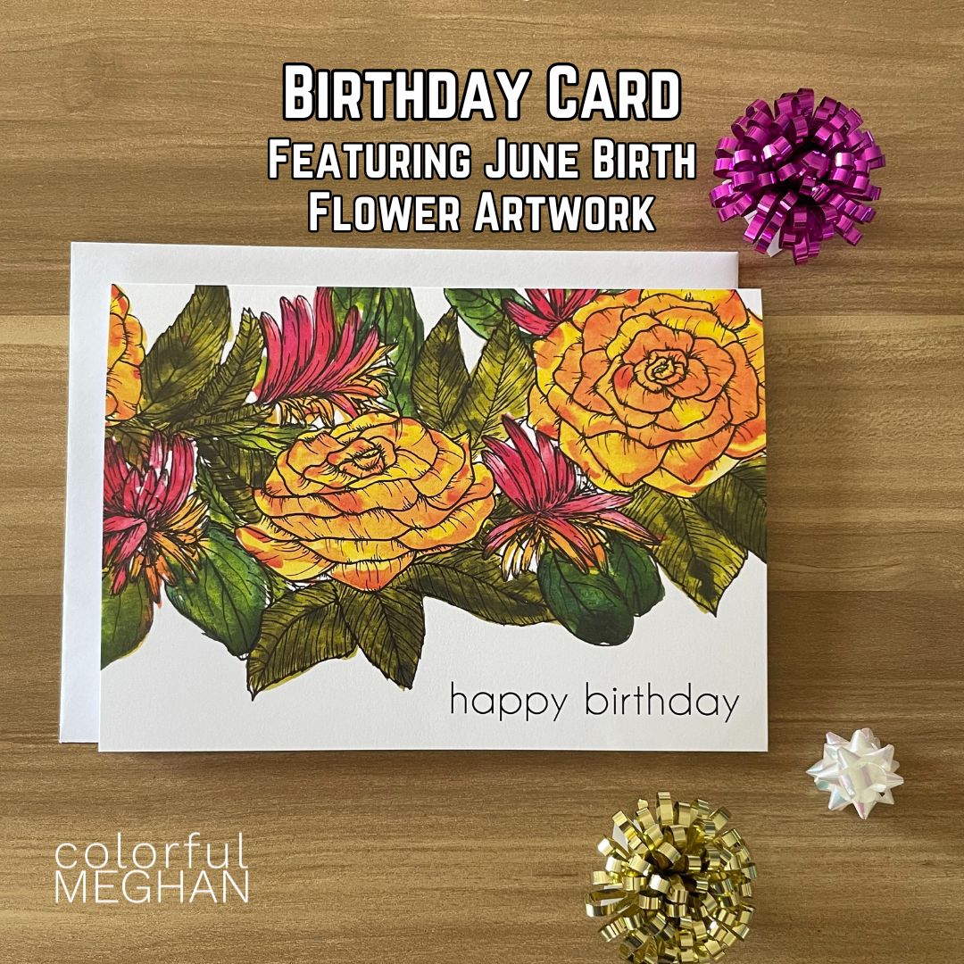 Birth Flower Birthday Card – Blank Inside