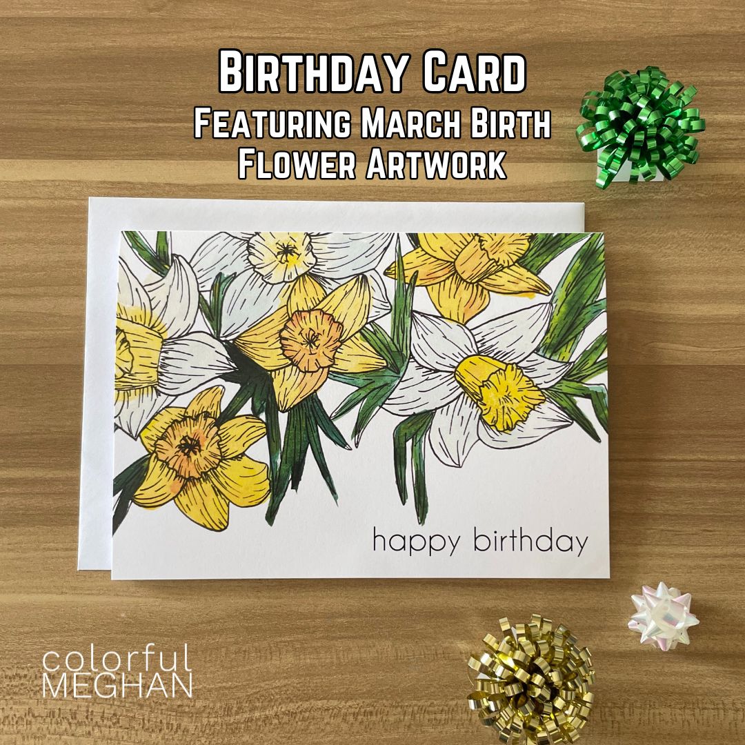 Birth Flower Birthday Card – Blank Inside