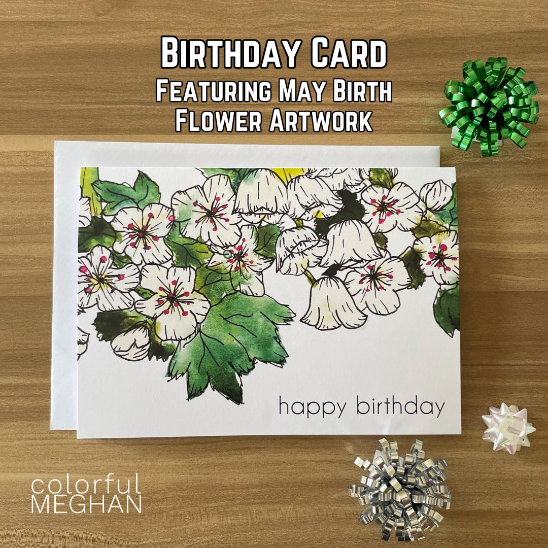 Birth Flower Birthday Card – Blank Inside