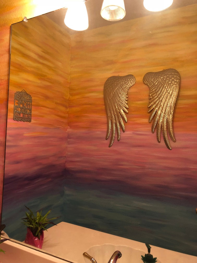 rainbow gradient mural