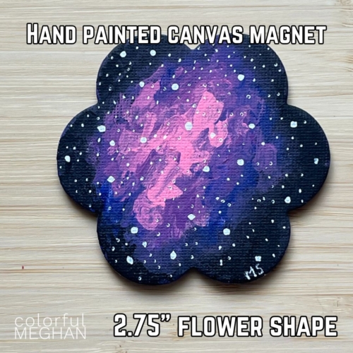 hand painted magnet with nebula and star