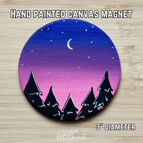 gradient night sky magnet - circle