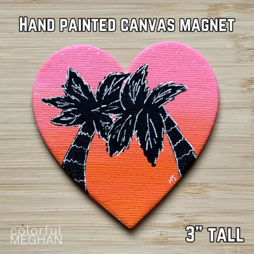 palm tree heart magnet